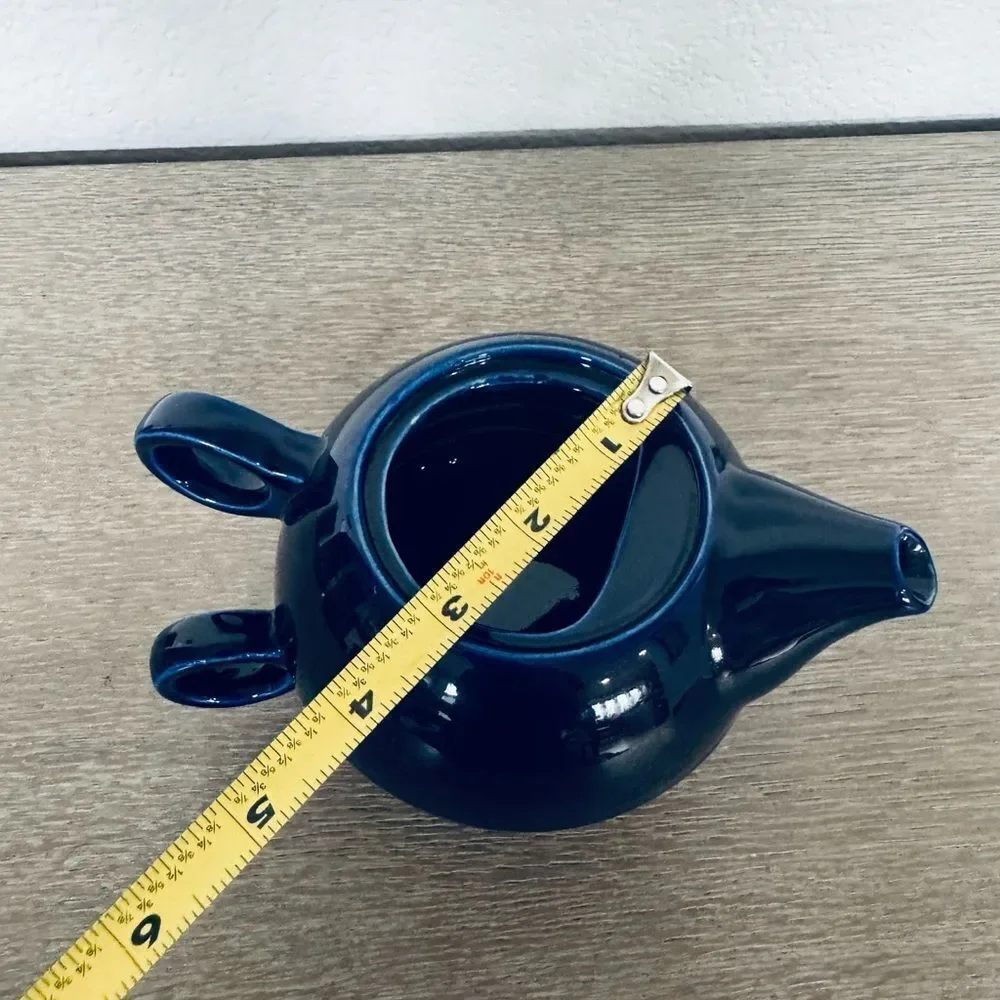 Navy Blue Japanese Glazed Ceramic Tea Mug Cup Stacked Set